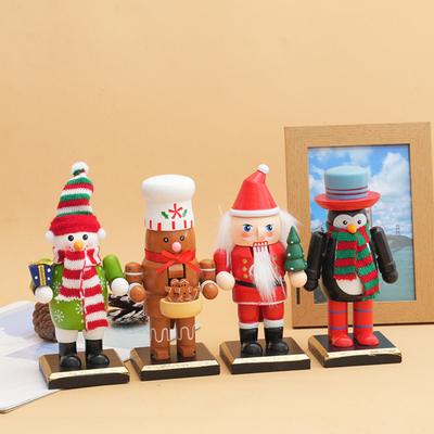 4pcs Christmas Nutcracker Soldier 16CM Small Puppet Handicraft Christmas Tree Statues Ornament Festival Gift Home Deco