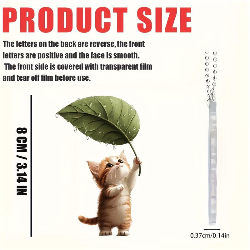 

Creative Acrylic Leaf Kitten Car Hanging Ornament for Interior Decoration Standard