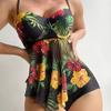 Frauen Designer Bikini für Frauen Zwei Stücke Set Hohe Taille Badeanzug Schlankheits Badeanzug Weibliche Push-Up Vintage Beachwear