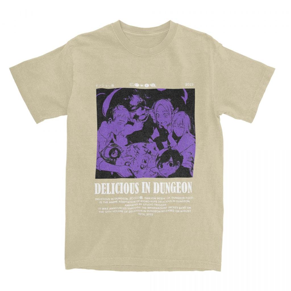 Men's T Shirt Dungeon Meshi Anime Marcille Laios T-Shirts Harajuku Delicious In Dungeon Summer Tee Shirt Y2K Cotton Tops