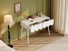 Vanity table, dressing table, with 2 drawers, metal legs, white, Dimensions: W100 × D40 × H76 cm
