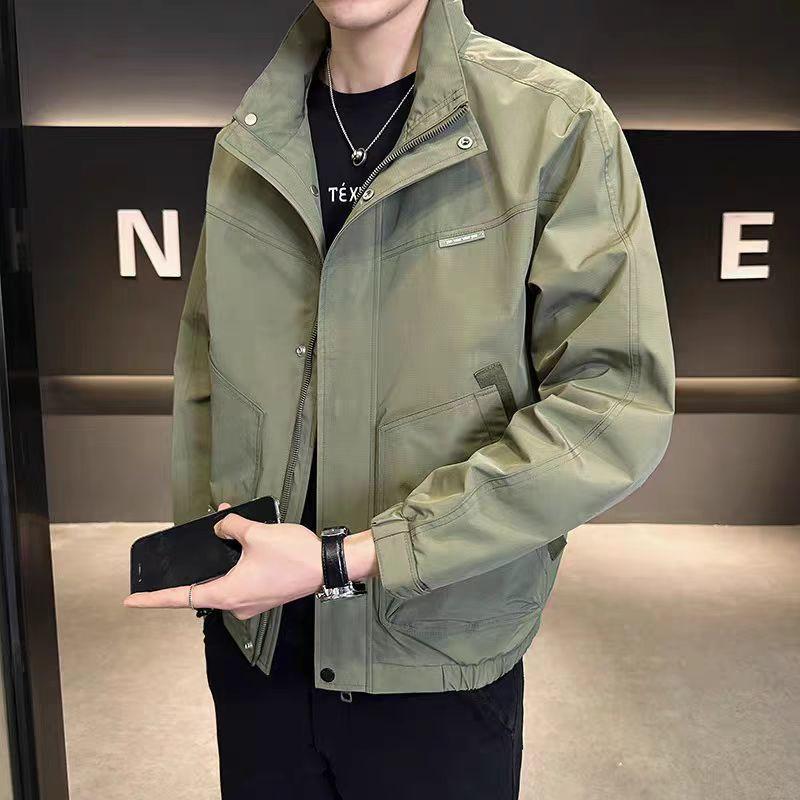 Men's Spring and Autumn Stand-up Collar Casual Jacket Jacket Korean Version Versatile Young and Middle-aged Top