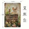 Metal Poster Wall Art Funny Rabbit Kitchen Bar Decor