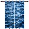 Blue Sea Water Wave Landscape Windows Curtains for Bedroom Modern Printing Blinds Curtain For Living Room Home Decor
