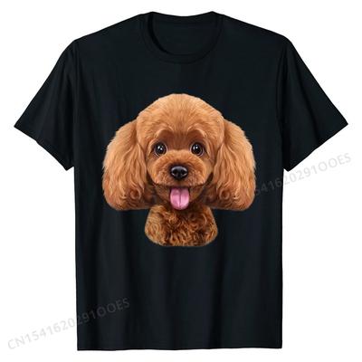 Playful Toy Poodle Face, Funny Dog T-Shirt Cotton Unique Tops & Tees Funny Man T Shirts