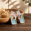 Popular literary and retro double-layer box retro enamel ear hook daily versatile personality niche earrings