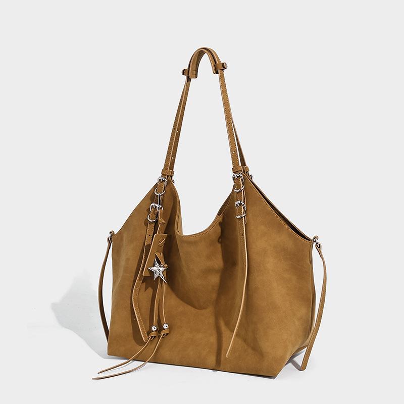 Vintage Commuter Tote Bag for Women, 2025 Autumn New Korean Style Commuter Textured Shoulder Bag, Stylish Handbag 34*21*35CM коричневый