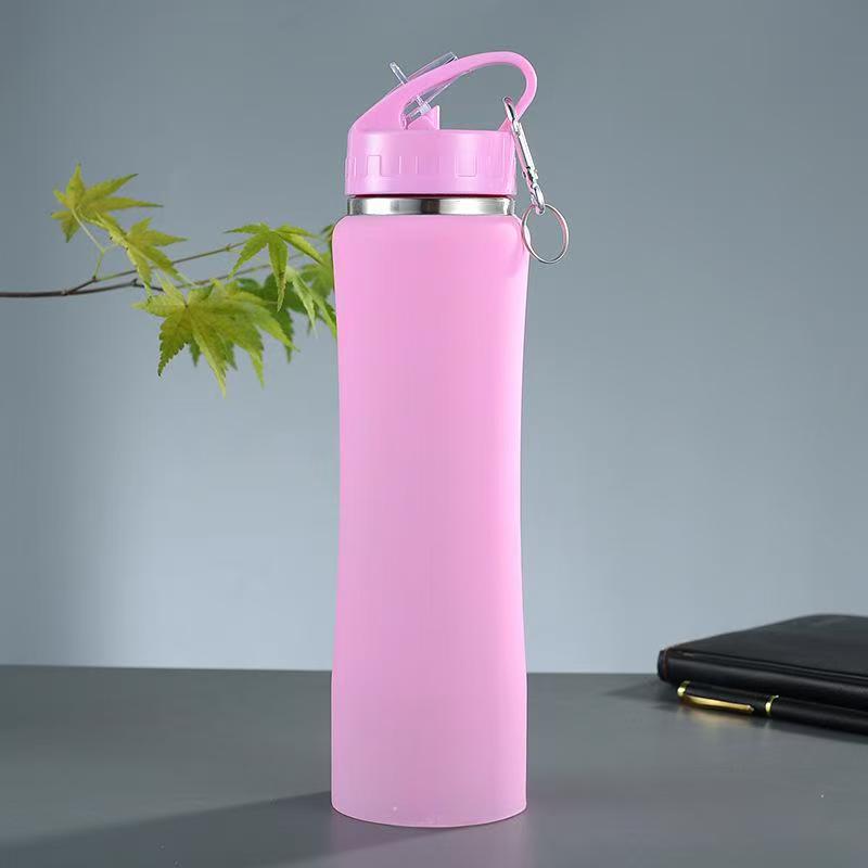 600ml Isolierte Edelstahl-Wasserflasche (304) mit Strohhalm, Hochwertige Fitness- & Fahrradflasche, Perfektes Geschenk für Männer und Frauen