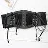Retro Ladies's Elastic Lace Buckle  Lace Corset Belts Goth Punk Dress Corset Black Belt For Women On Shirt Dress Girdle Corset