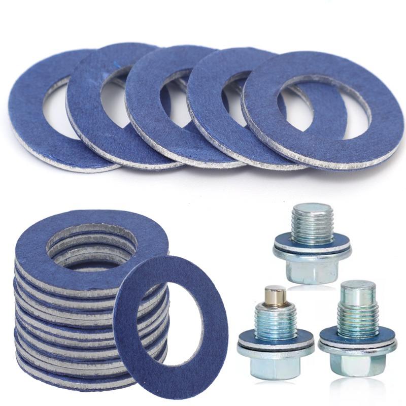 Car Oil Pan Drain Screw Gasket Engine Sump Oil Drain Bolt Seal Gasket 12mm Hole Nut Seal Ring for Toyota Lexus OE# 90430-12031
