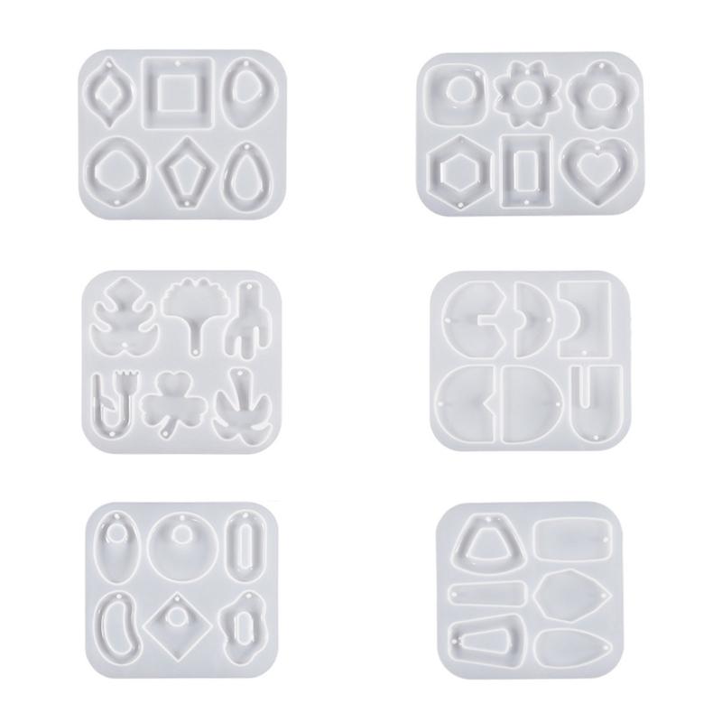 Crystal Earring Pendant Mould Ear Clips Silicone Mold Irregular Shapes Earrings Mould for DIY Enthusiasts Crafts Mould