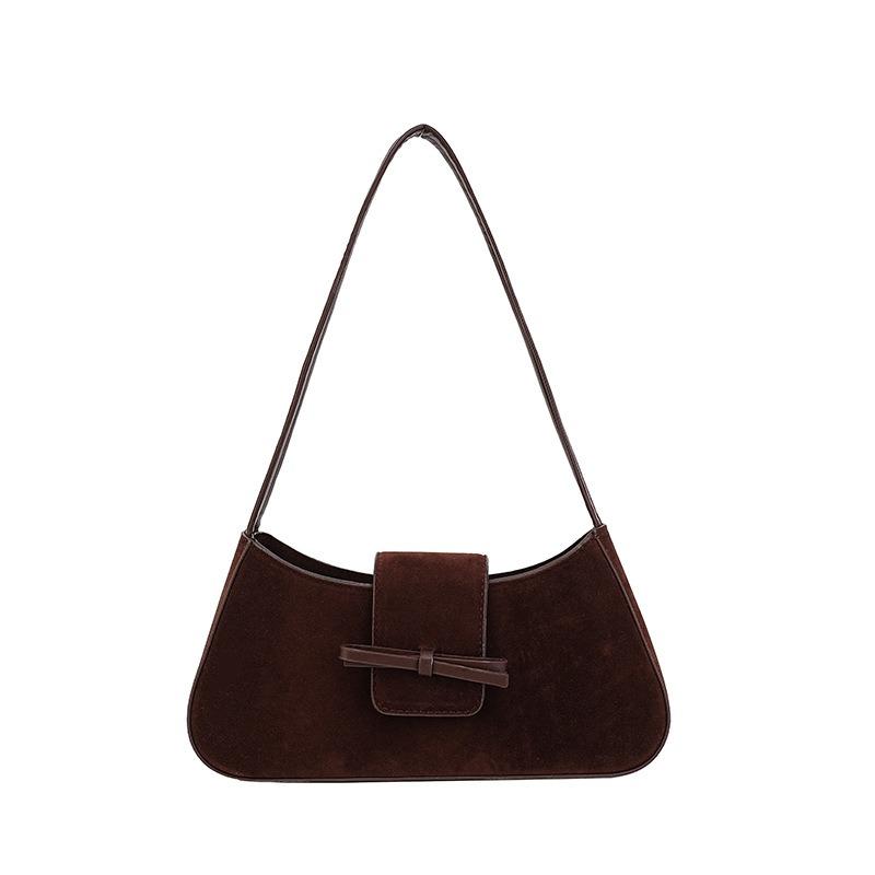 Niche Versatile Underarm Bag Women's New Fashion Spring and Summer Retro Matte Bow Hand Shoulder Bag