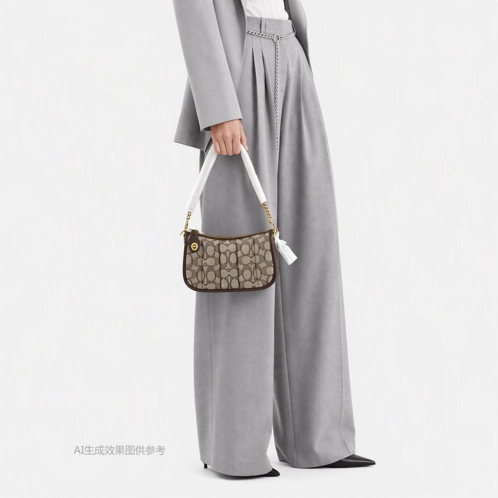 [Pre-Owned] Swinger 20 Zipper Chain Classic Monogram Canvas With Leather Shoulder Bag - Excellent #W3VVY8