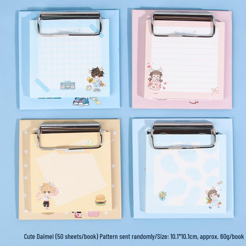 

Мультяшный блокнот-планшет для девушек-студенток - Несамоклеящиеся стикеры для офиса и учебы Approx. 50 Sheets