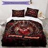 3PC Custom Name Royal Heart Crown Bedding Set Duvet Cover Closure Includes 1 Duvet Cover & 2 Pillowcases for Bedroom