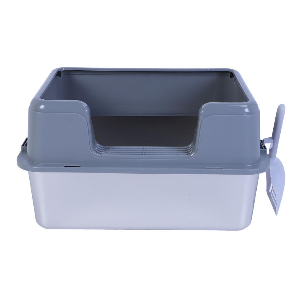 Metal Litter Box Stainless Steel 20L Easy To Clean Anti Splashing High Sided Large Kitty Litter