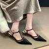 Thin Heel Bag Head Sandals Female Niche Design Commuter Fairy Spring and Summer Pointed Middle Heel Single Shoes