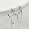Fashionable Silvery Tassel Hoop Pendant Earrings, Exquisite Jewelry, Perfect Birthday Gift for Girls