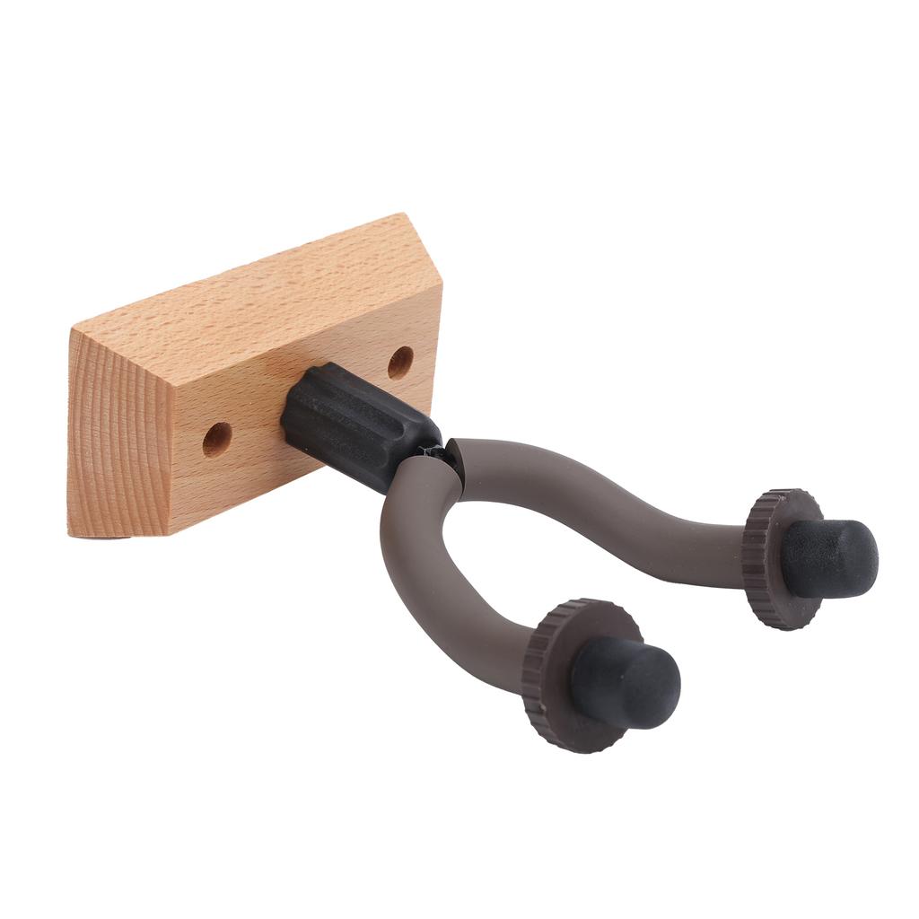 2Pcs Guitar Wall Mount Holder Hook Keeper Stand Solid Wood Base for Electric Ukulele Bass