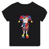 High-quality Casual Cotton T-shirts Boys Girls Cute Short-sleeved New Digital Circus Print T-shirts for Girls, Children's Tops