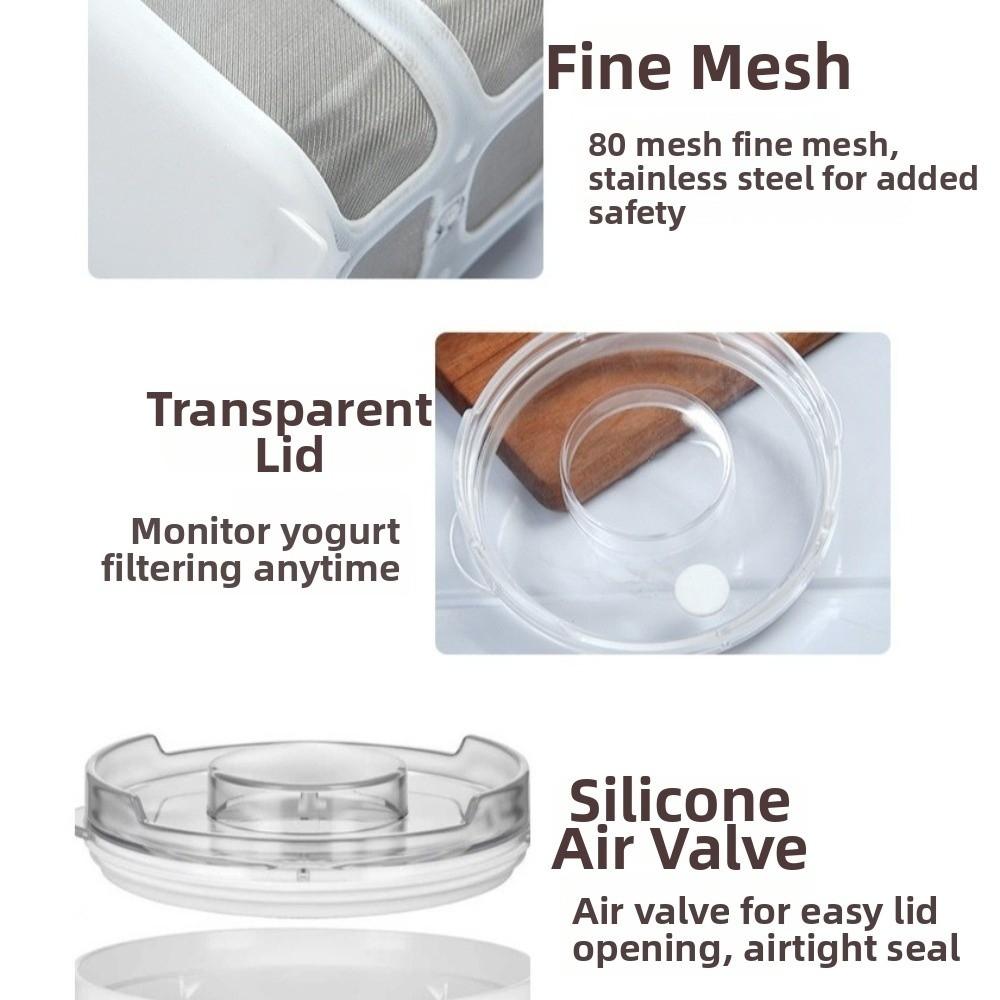 Fine Mesh Whey Separator Stainless Steel Yogurt Filter Food Strainer  Cheese Making