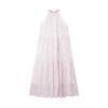 LEDING Flowing Shell Flower A-Line 3D Floral Resort Dress