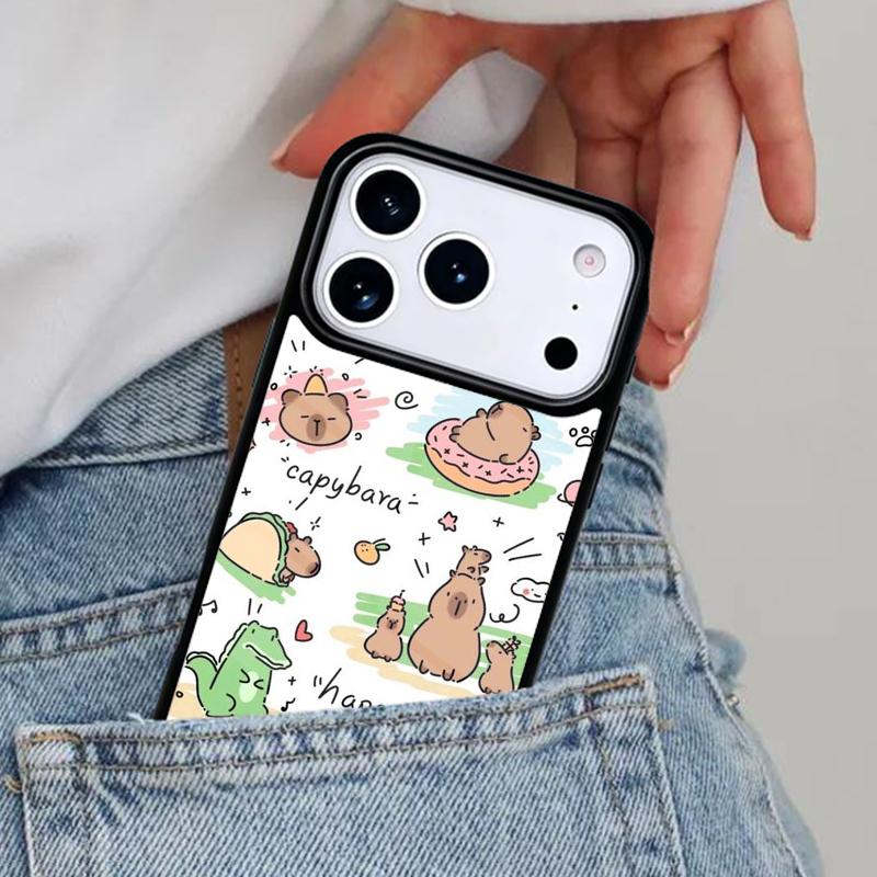 

Cute Capybara Funny Phone Case for iPhone 16e 15 14 13 12 17 Pro Max Plus Air 17pro Cover Coque iPhone 14