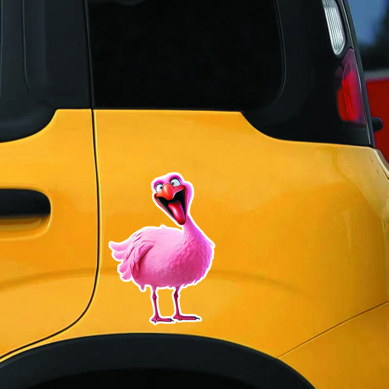 DS40#10.5x15cm  Funny Flamingo Car Stickers Vinyl Waterproof Motorcycle Stickers