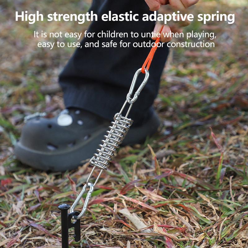 1/4/5 Conjuntos Tenda de Camping Corda de Vento Fivela de Mola Tensionador de Tenda Estacas de Deck ao Ar Livre com Clipes Mosquetão Tensionador de Toldo Gancho Fixo