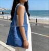 Korean Chic Crochet Mesh Shoulder Bag – Women’s Hand-Knitted Large Tote for Summer Beach