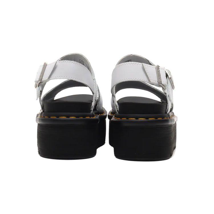 Dr. Martens Voss One Strap Open Toe Wedge Leather Thick Sole Sport Sandals Women Sandals White 26725100