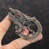 Tree Of Life Rhodochrosite Pendant Copper Wire Wrapped Pendant Rhodochrosite Jewelry Gemstone Pendant Handmade Copper Jewelry Gift For Him