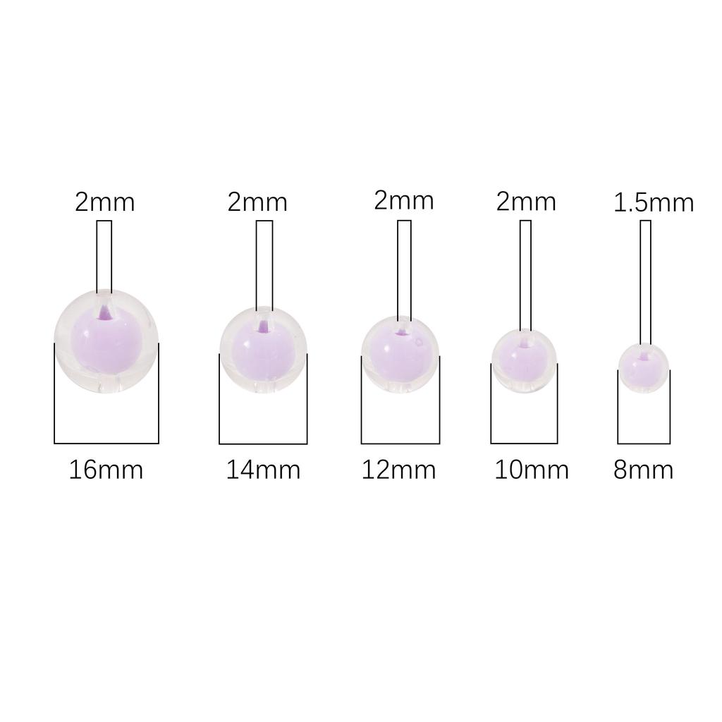 50 stk Akrylperler Belagt Fargede Løse Runde Perler For Smykkefremstilling DIY Halskjettingtilbehør