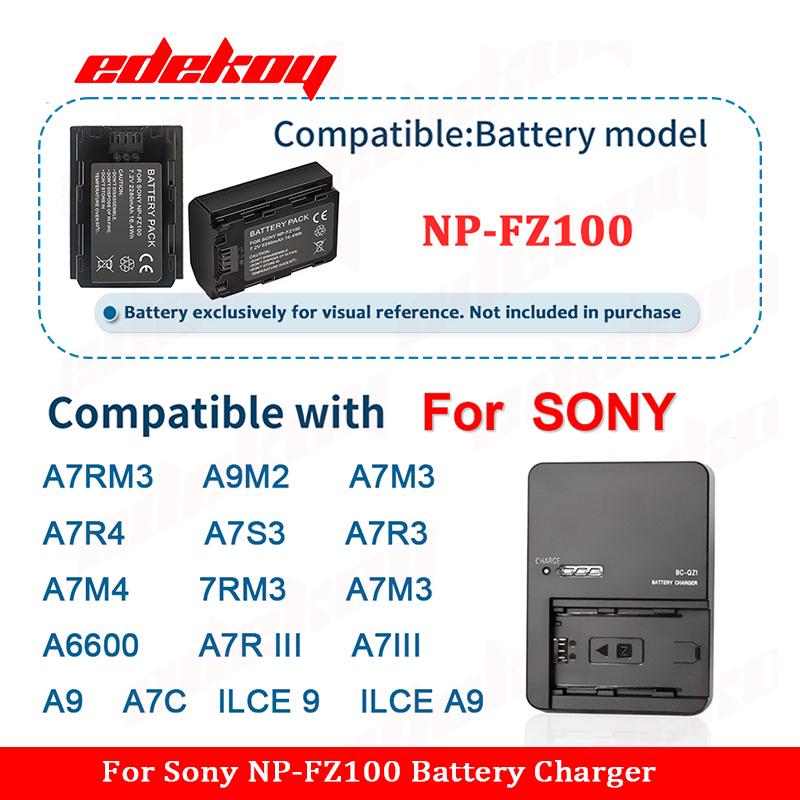 BC-QZ1 Camera Battery Charger NP-FZ100 For Sony ZV-E1 FX30 A1 A7C A7CII A7CR A7S III A7R III IV A6600 A6700 A9R A9S 9 II A99 III