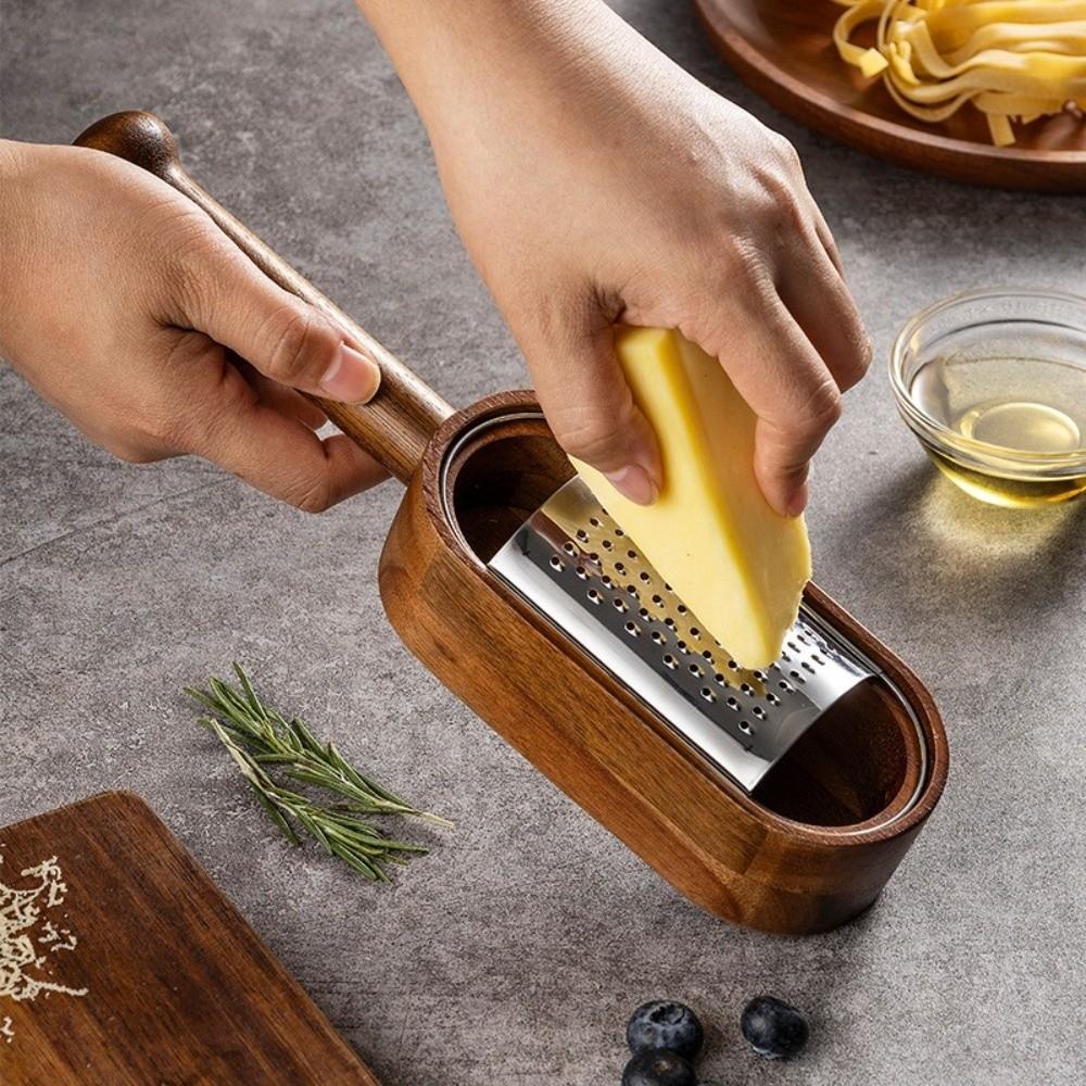 Detachable Stainless Steel Grater Solid Wood Vegetable Slicer for Chocolate