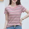 Summer Women's T-shirt Striped Loose Casual Short Sleeve Top