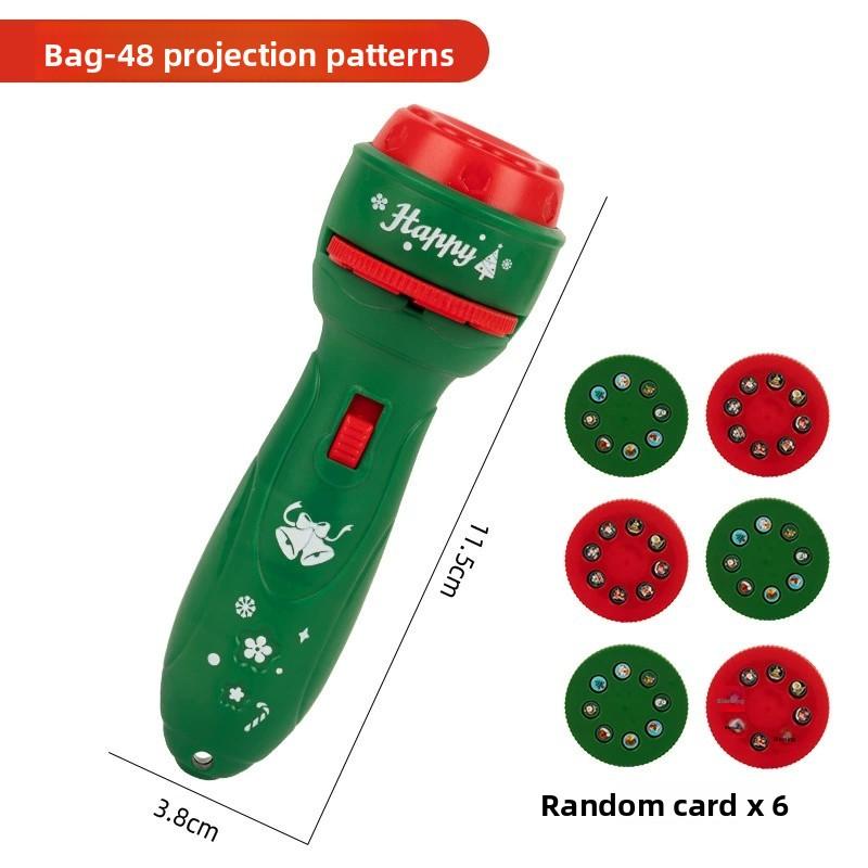 Christmas Cartoon Projection Flashlight  Creative Children Flashlight Toy Projector Baby Toys Bedtime Story Book Toy for Kids