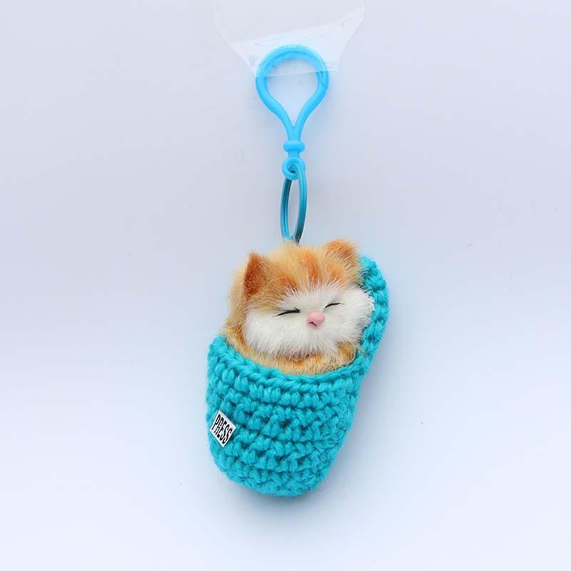 Adorable Plush Cat Keychain For Kids With Realistic Sound And Soft Touch