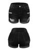 2021 Women's Elastic Mid-Waist Ripped Denim Shorts