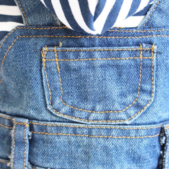 Puppy Denim Clothes Four-legged Conjoined Windproof Clothes Warm Pet Supplies for Spring Autumn