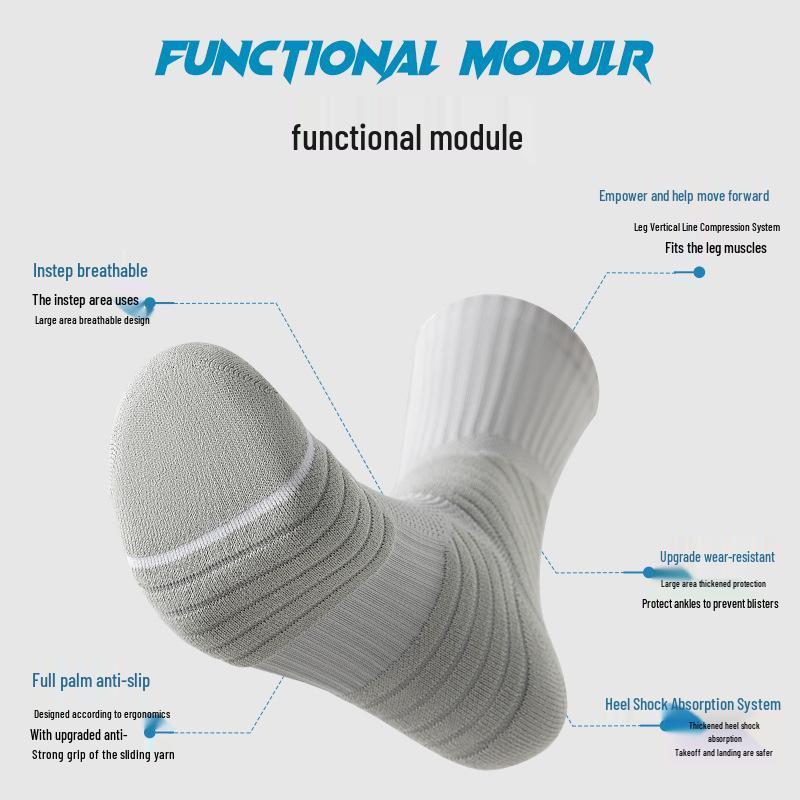 Men's Professional Mid-Calf Basketball Socks - Thick, Sweat-Absorbent, Odor-Resistant, Plus Size Sports Socks