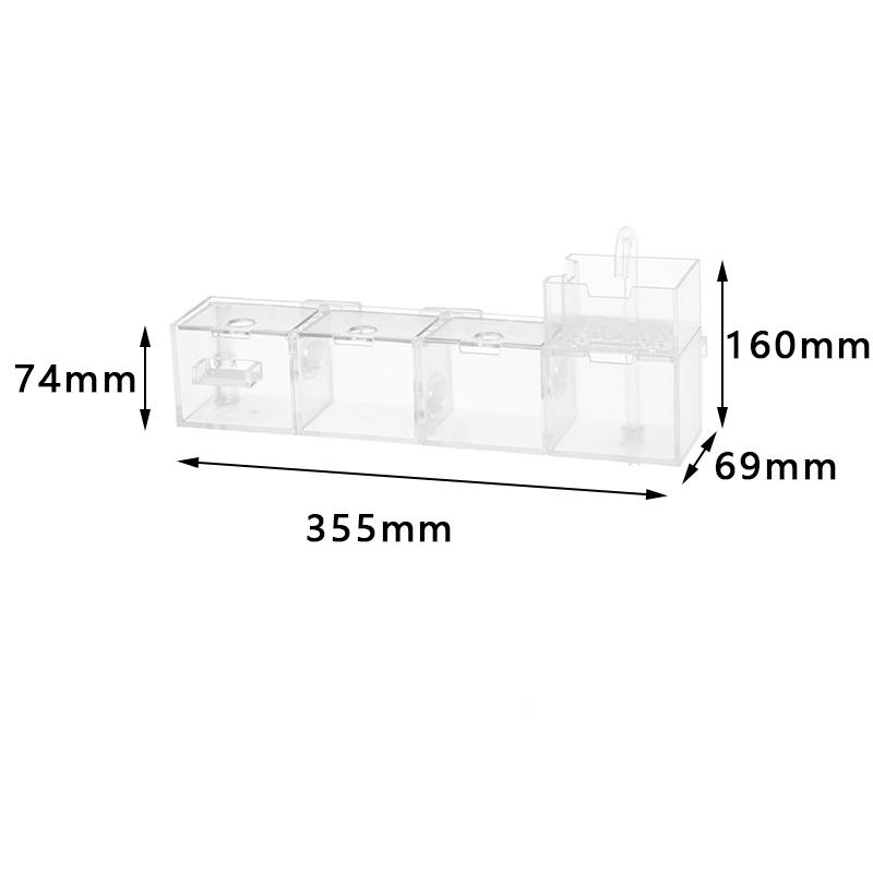 2026 new 6 in 1 5 in 1 Transparent black Acrylic Aquarium Filter Boxes External Hanging Water Purifier for Aquarium Fish Tank