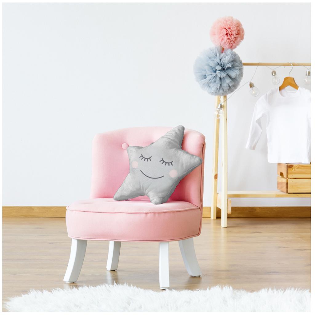 Les Trésors De Lily [A1825] - Designer Cushion 'Etoile' Gray - 44x37 Cm