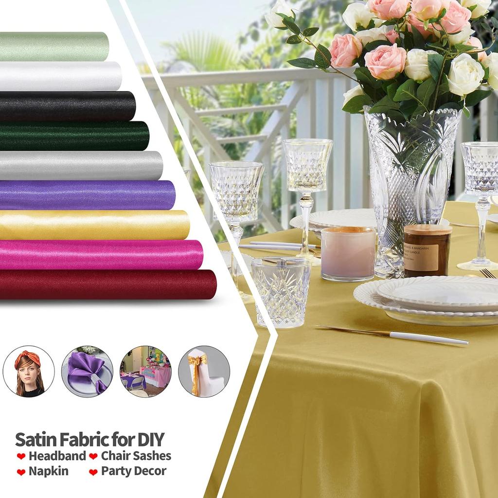 3m/5m Satin Fabric By The Yard Shiny Luxury Metallic Shiny Upholstery Lining Drapery DIY Crafts Soft  for Wedding Decorations
