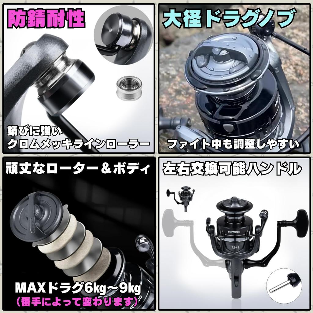TACKLAND Spinning Gear Normal Interchangeable Reverse Rotation Max Drag High-Performance Reel, 2+1BB, 5.21 Ratio, Gear, ME2000, ME3000, ME4000,