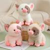 New Cuddly Cartoon Piglet Plush Toys High Quality Fluffy Sitting Pose Piggy Doll Warm Cozy Children Companion Lovely Xmas Gift