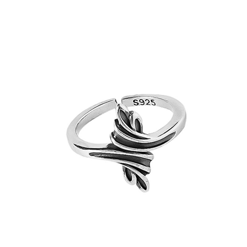 Adjustable Dazzling Silver Ring For Women Featuring Twisted Braids And Glam Rhinestone