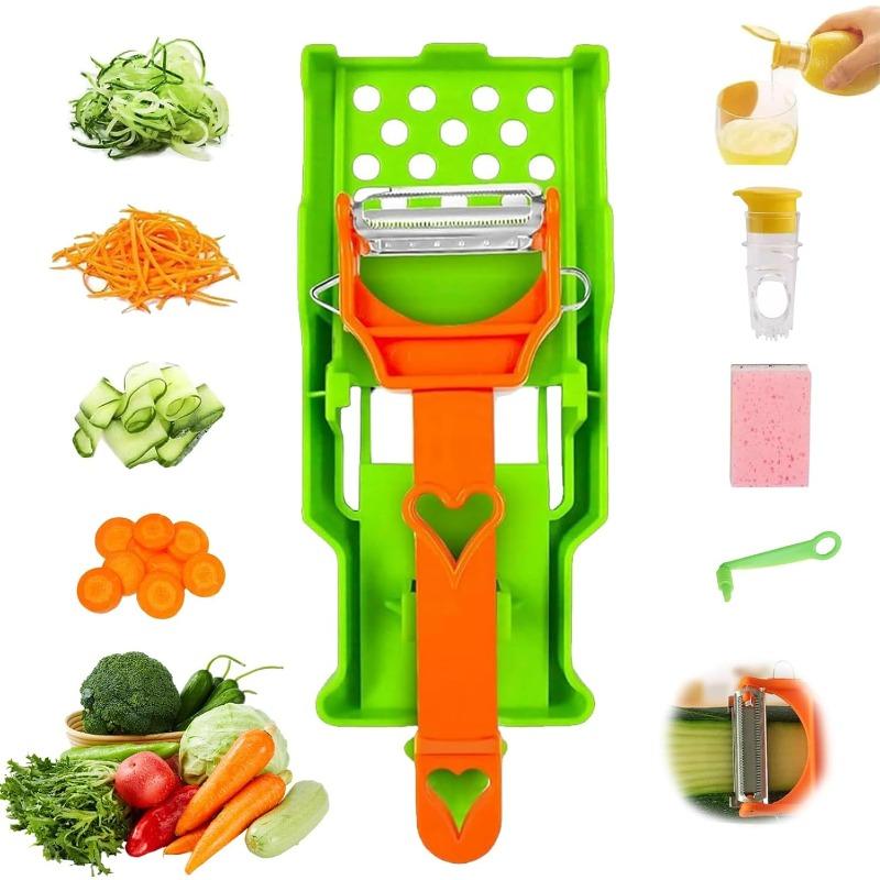 Multi Functional Single Knife Peeler with Grating Single Knife Noodle Cutter Lemon Press Potato Screw Various  Fruits