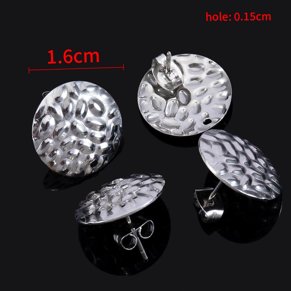 10pcs Geometric Stainless Steel Matte Round Heart Square Stud Earrings Women Earring Base Jewelry Making DIY Punk Accessories