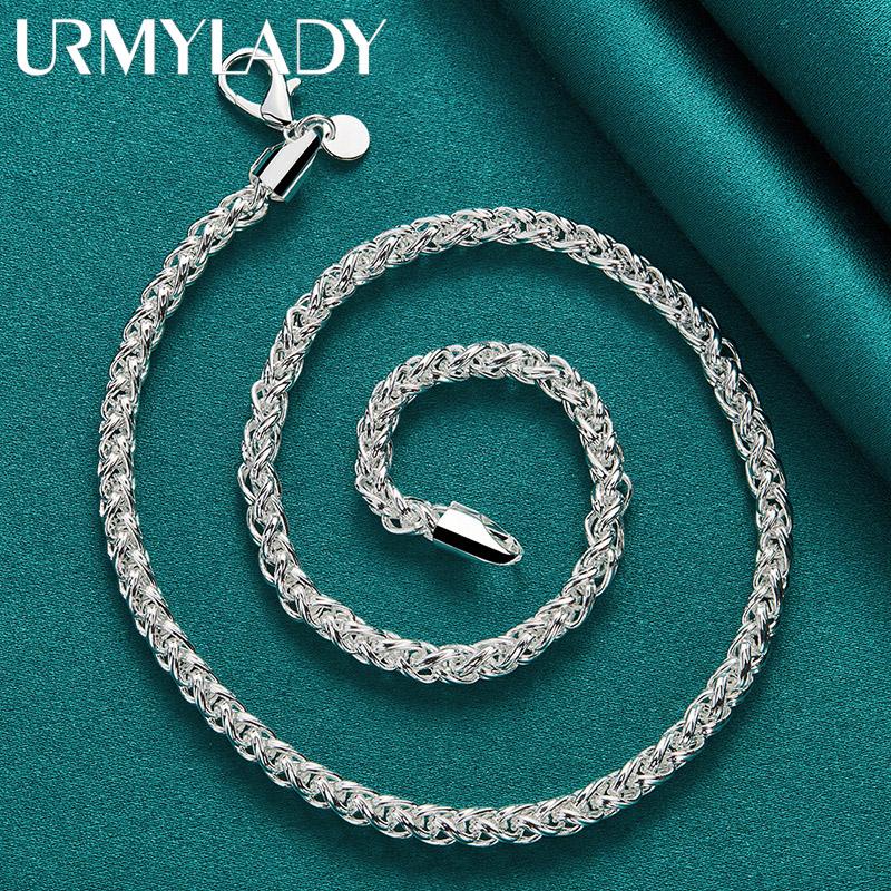 925 Sterling Silver Keel Chain Necklace Fashion Charm Jewelry MN318